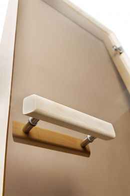 Стеклянная дверь для бани и сауны GREUS Classic прозрачная бронза 80/200 липа фото 3