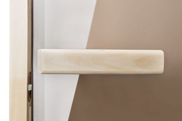 Стеклянная дверь для бани и сауны GREUS Classic прозрачная бронза 80/200 липа фото 4