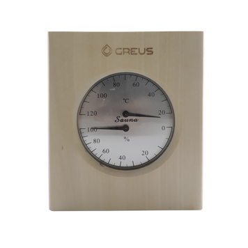 Термогігрометр Greus липа 16х14,5 для лазні та сауни фото 1