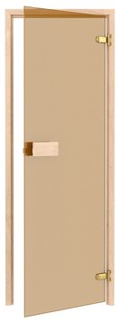 Стеклянная дверь для бани и сауны Classic прозрачная бронза 80/200 фото 1